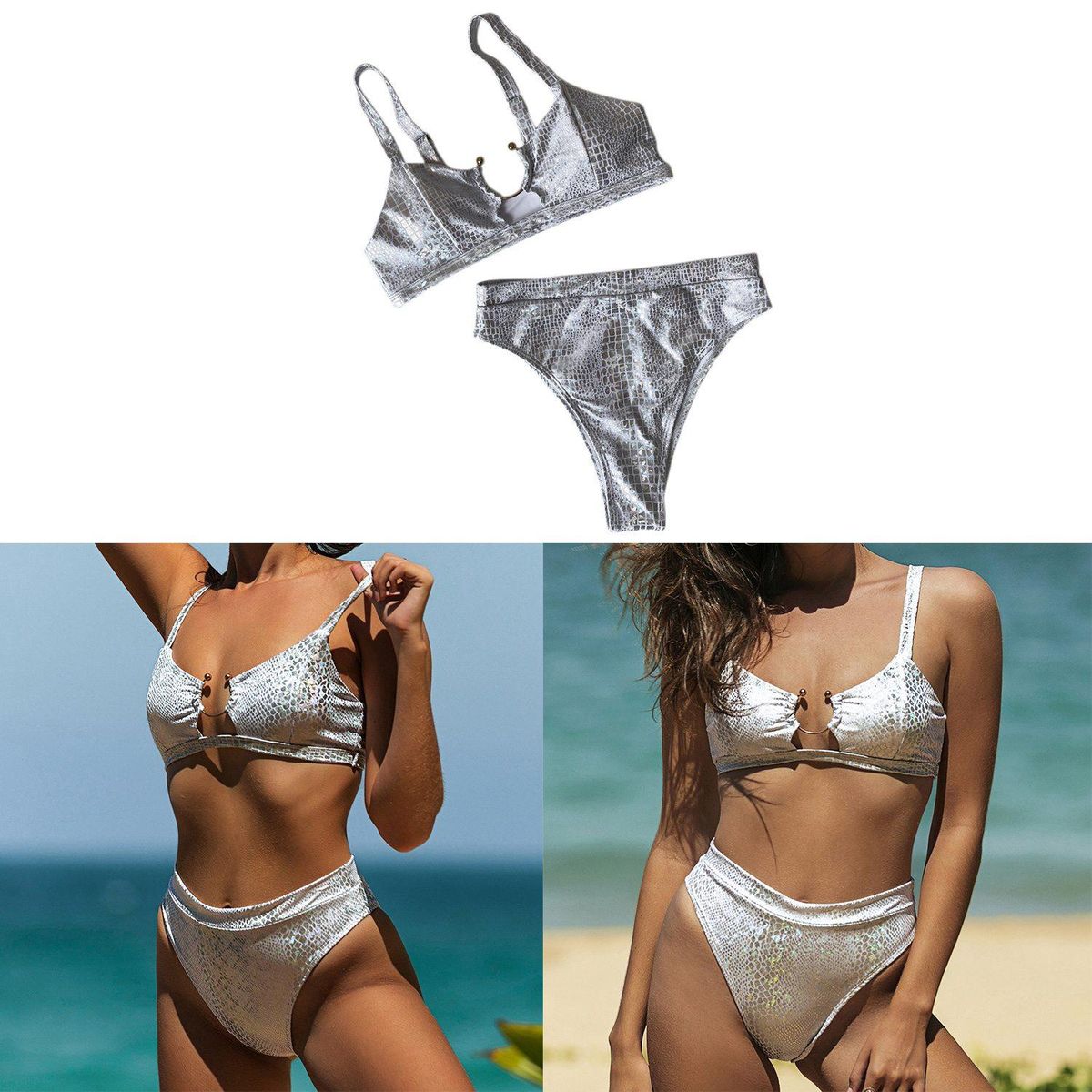Womens Two Piece Bathing Suit Women's Bright High Waist