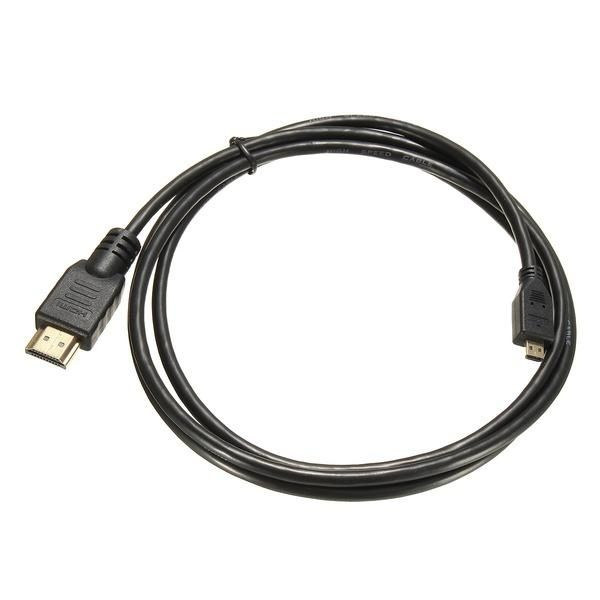 1.5M/6ft Micro HDMI Male To HDMI Male Adapter Converter Cable For PC Monitor/TV/Phones (Size: 1.5 M, Color: Black)