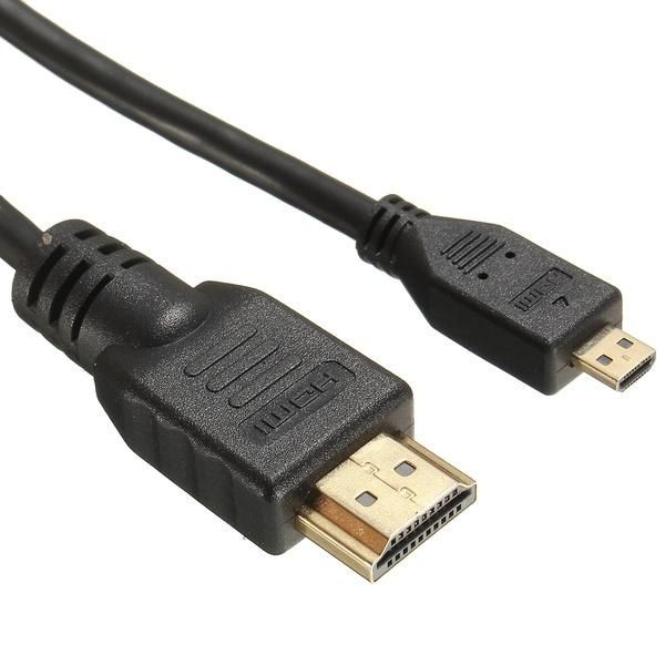 1.5M/6ft Micro HDMI Male To HDMI Male Adapter Converter Cable For PC Monitor/TV/Phones (Size: 1.5 M, Color: Black)