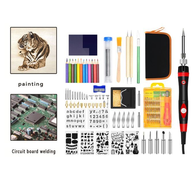 Wood Burning Kit Tool Brush DIY  Tips  Pen For