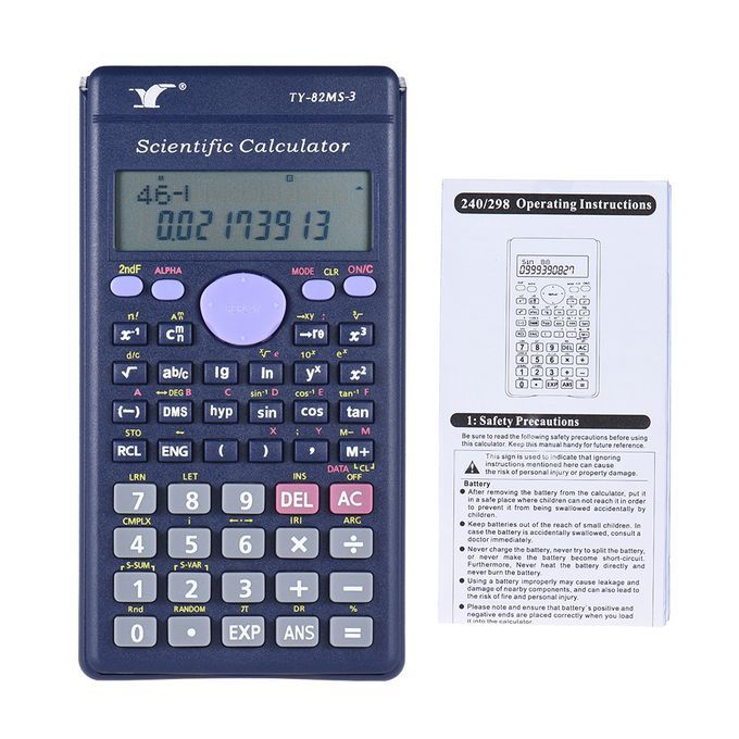 Scientific Calculator Counter 240 Functions 2 Line LCD