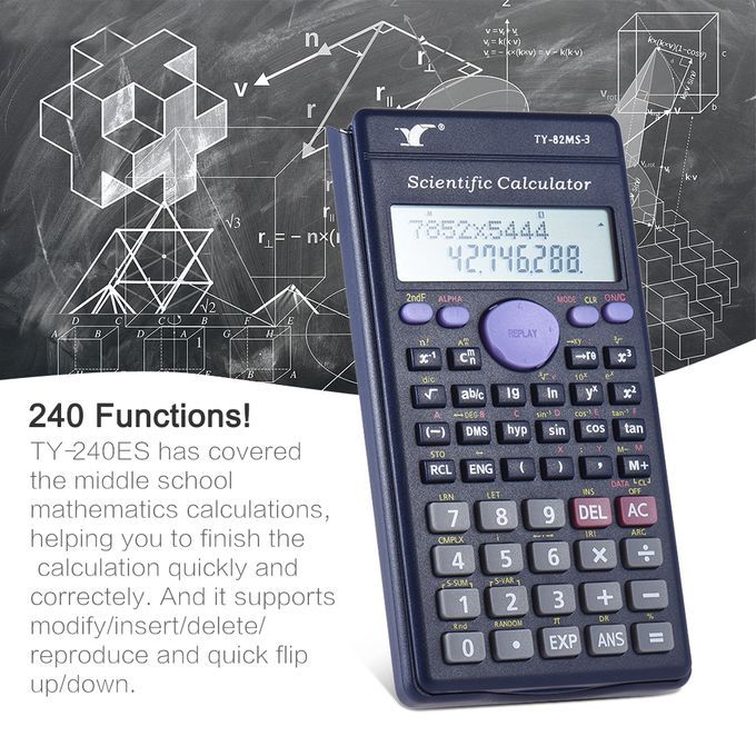 Scientific Calculator Counter 240 Functions 2 Line LCD