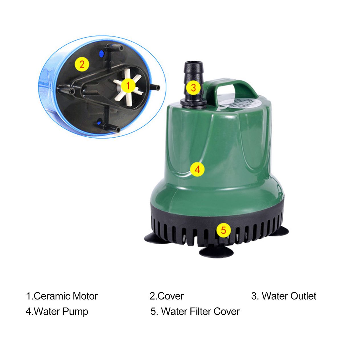 5W 350L/H Submersible Water Pump Mini Fountain Pump With