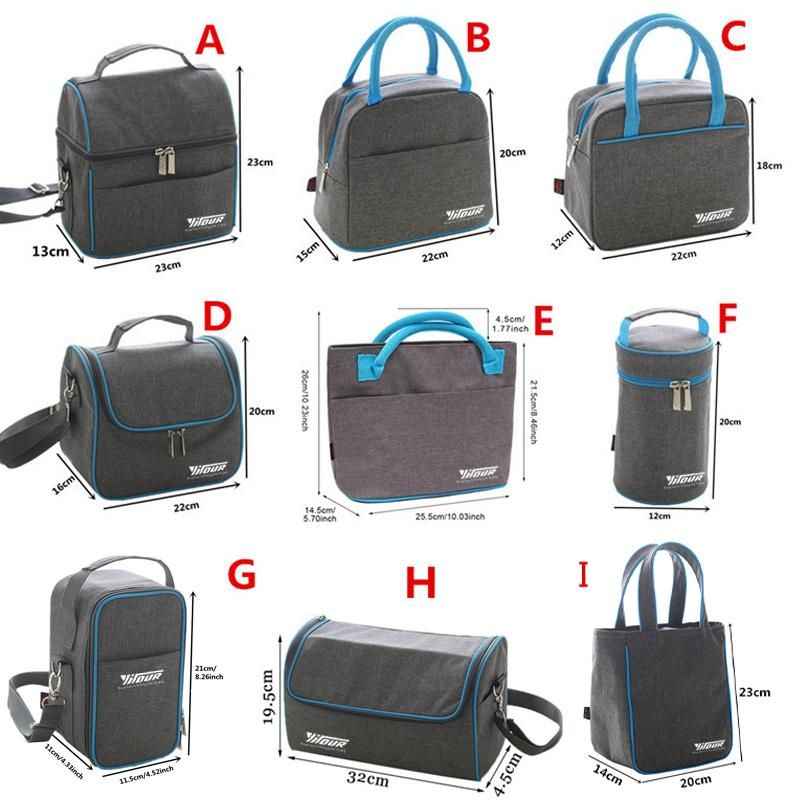 2PCS Insulation Cooler Lunch Bag Picnic Bento Box