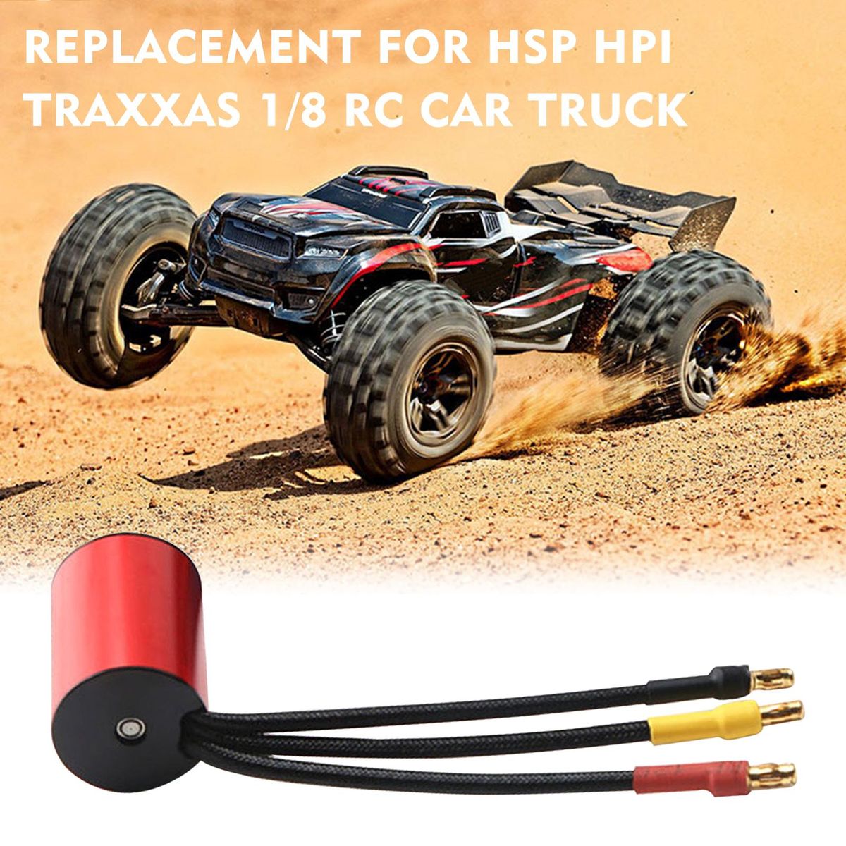S3670 2850KV Brushless Motor Sensorless Waterproof Motor and 120A Brushless ESC XT60 Plug Heat Sink Replacement for HSP HPI Traxxas 1/8 RC Car Truck