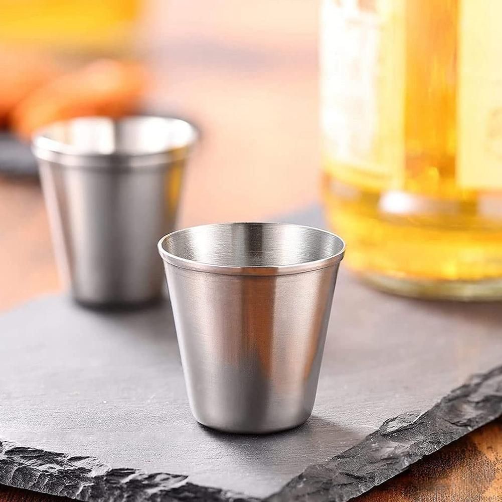 Stainless Steel Shot Cups, Set of 4 Cups, Metal Shot