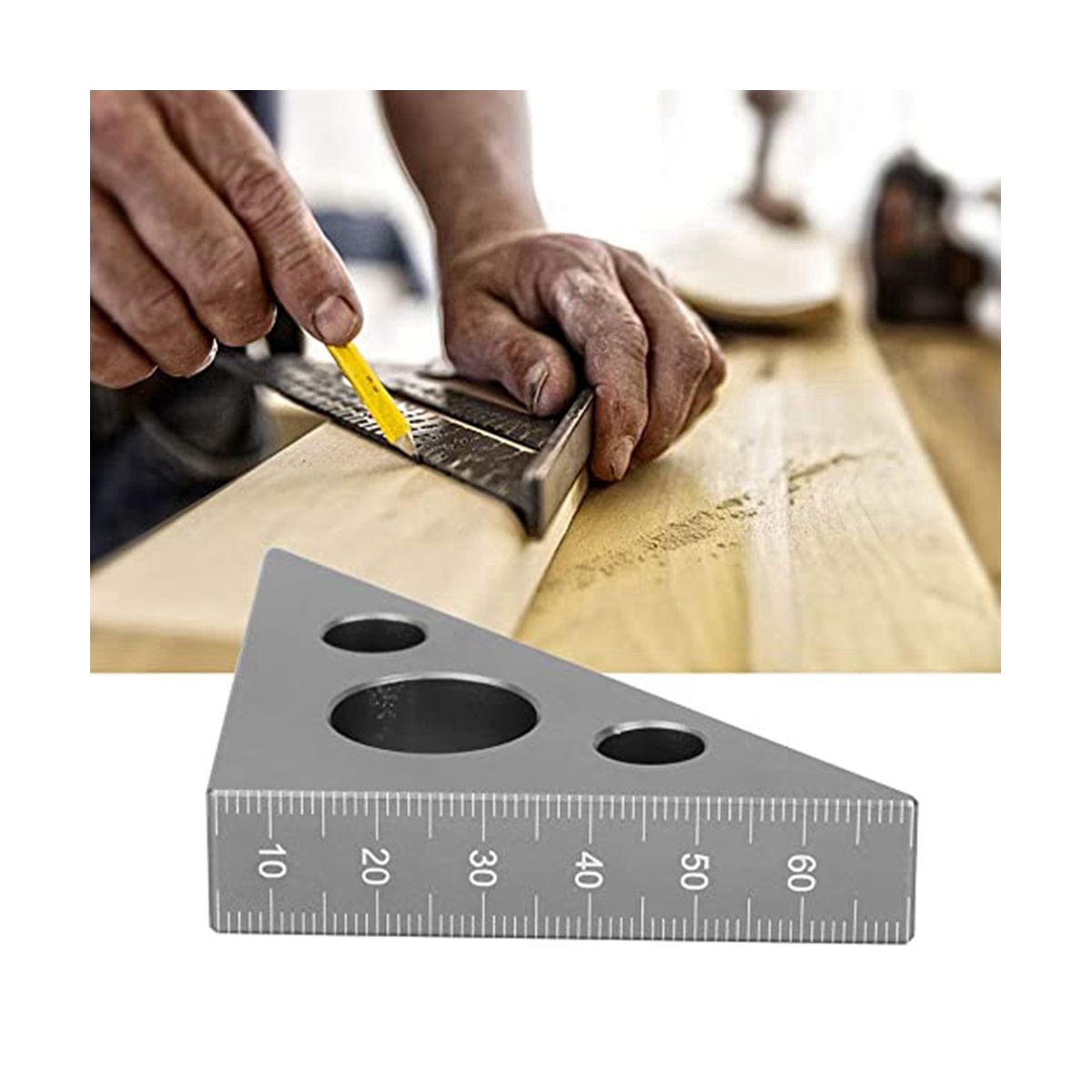 45/ Aluminum Alloy Inch Triangular Ruler Woodworking