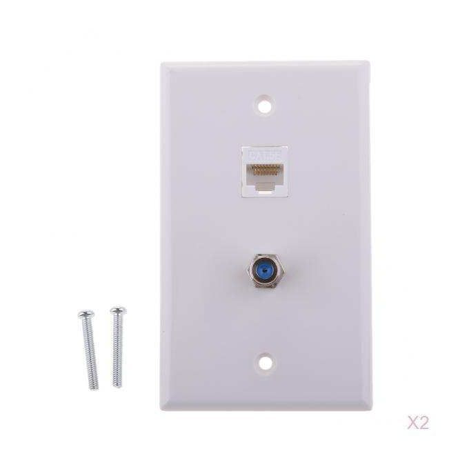 2Pieces F Data Ethernet Network LAN Port Wall