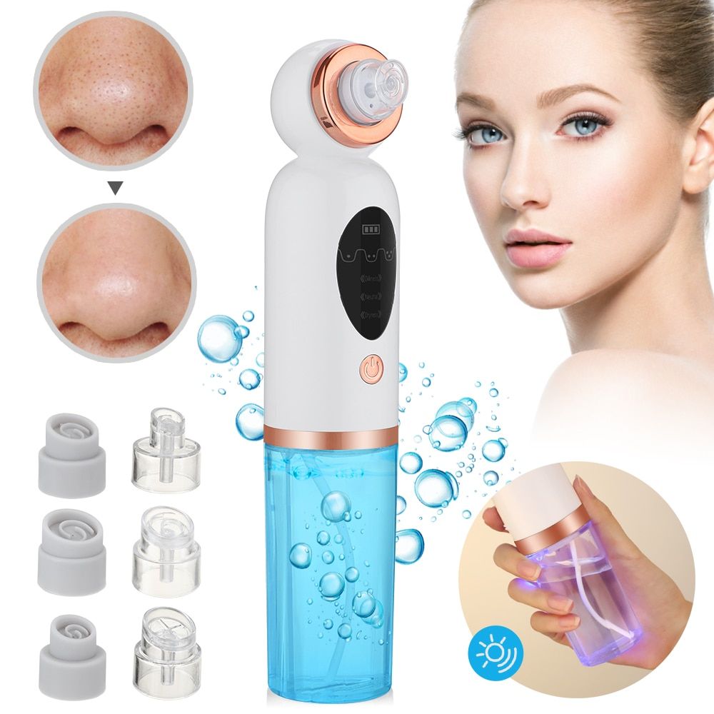Blackhead Remover Vacuum Suction Small Bubble Pore Cleaner Device0 Pimple Extractor Microdermabrasion Electric Face Nose Cleaser