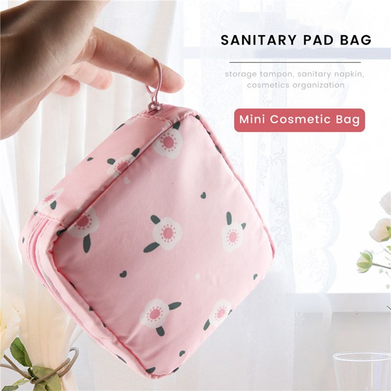 1PCS Mini Makeup Bags Zipper Sanitary Pad Bag Coin Purse Pin