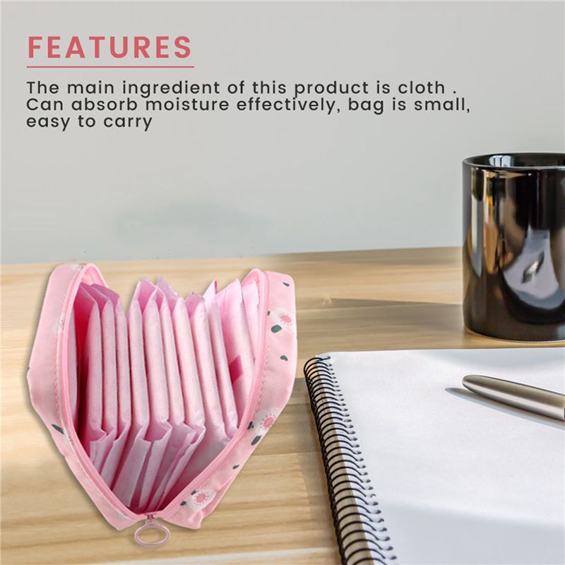 1PCS Mini Makeup Bags Zipper Sanitary Pad Bag Coin Purse Pin