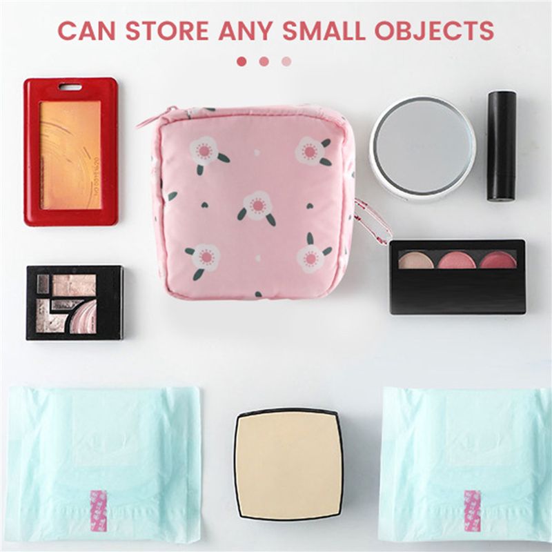 1PCS Mini Makeup Bags Zipper Sanitary Pad Bag Coin Purse Pin