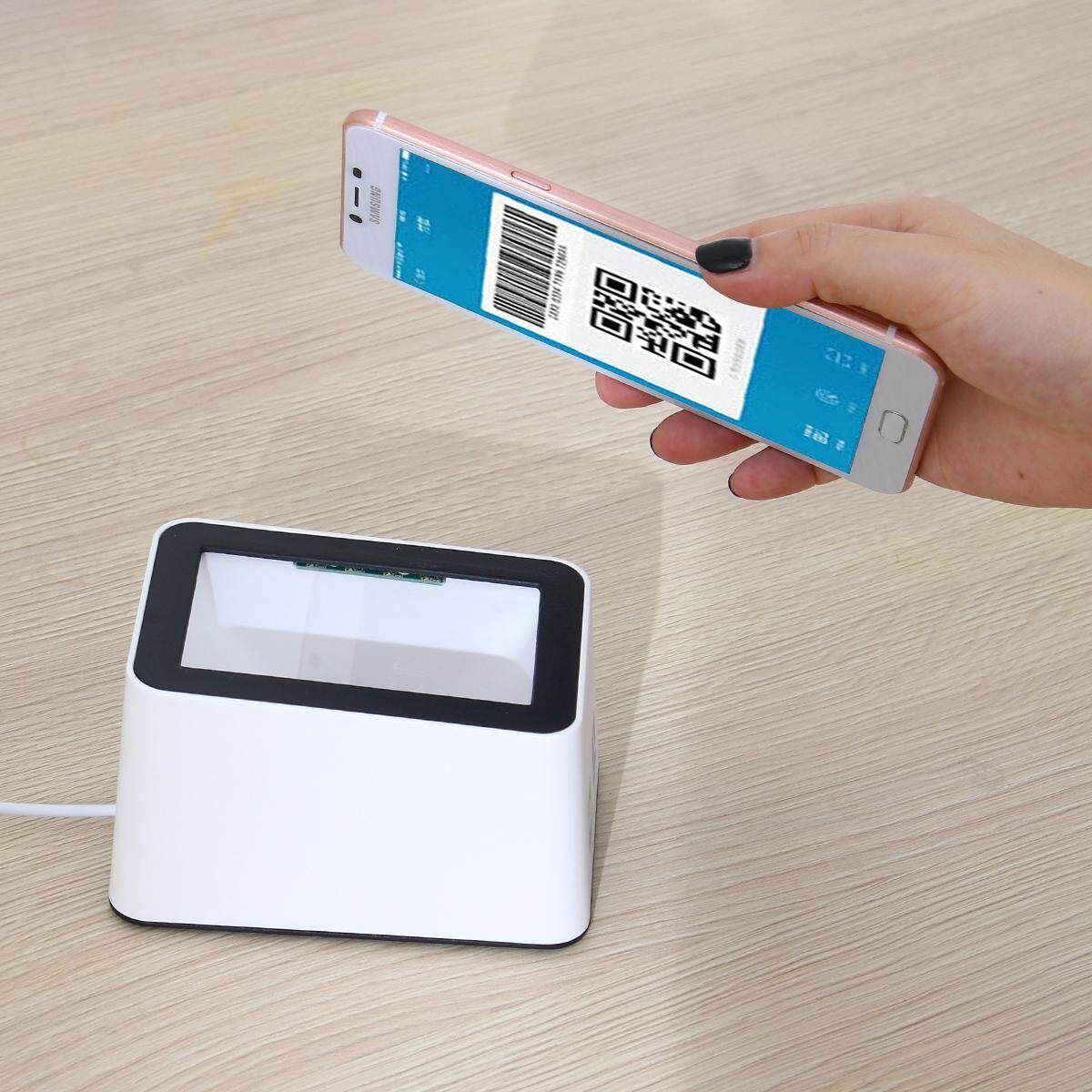 Omnidirectional Barcode Scanner Platform 1D/2D/QR Bar Scanner Reader Phone Autoscanner USB Wired Hands-Free Desktop For Supermarket WeChat