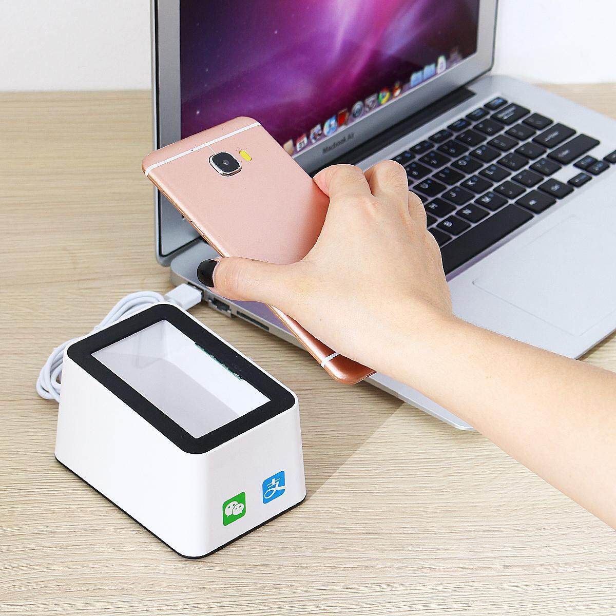 Omnidirectional Barcode Scanner Platform 1D/2D/QR Bar Scanner Reader Phone Autoscanner USB Wired Hands-Free Desktop For Supermarket WeChat
