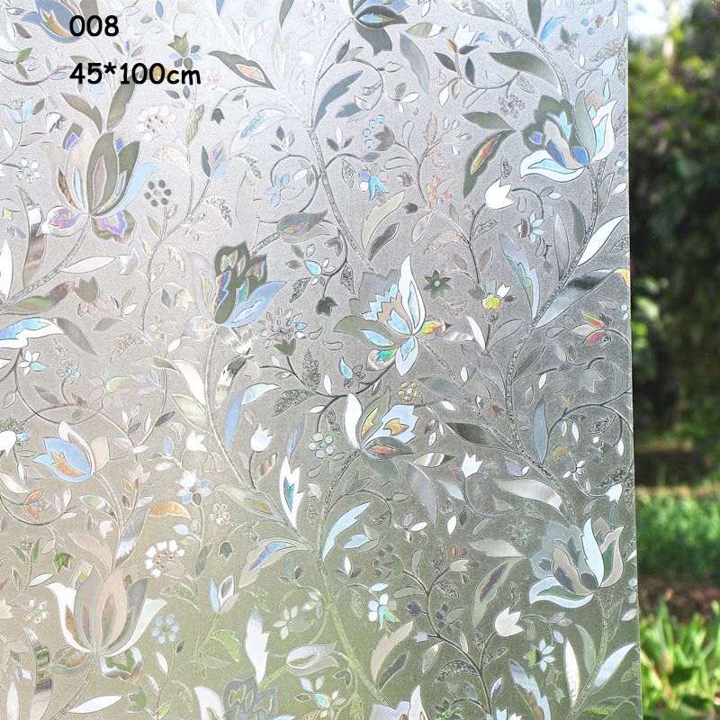 3D Rainbow Effect Window Films Privacy Decorative Film Anti-UV Non-Adhesive Static Cling GlSticker For Home Kitchen Office-Type 8