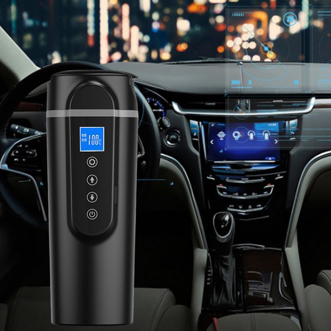 Travel Coffee Mug Temp Control Kettle Boil Water Fit Big Screen Black