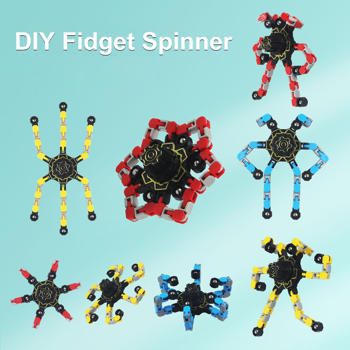 DIY Fidget Spinner Hand Finger Spinner Changeable Chain