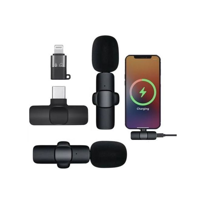 Dual 2 In 1 Wireless Lavalier Microphone For IPhone & Type C