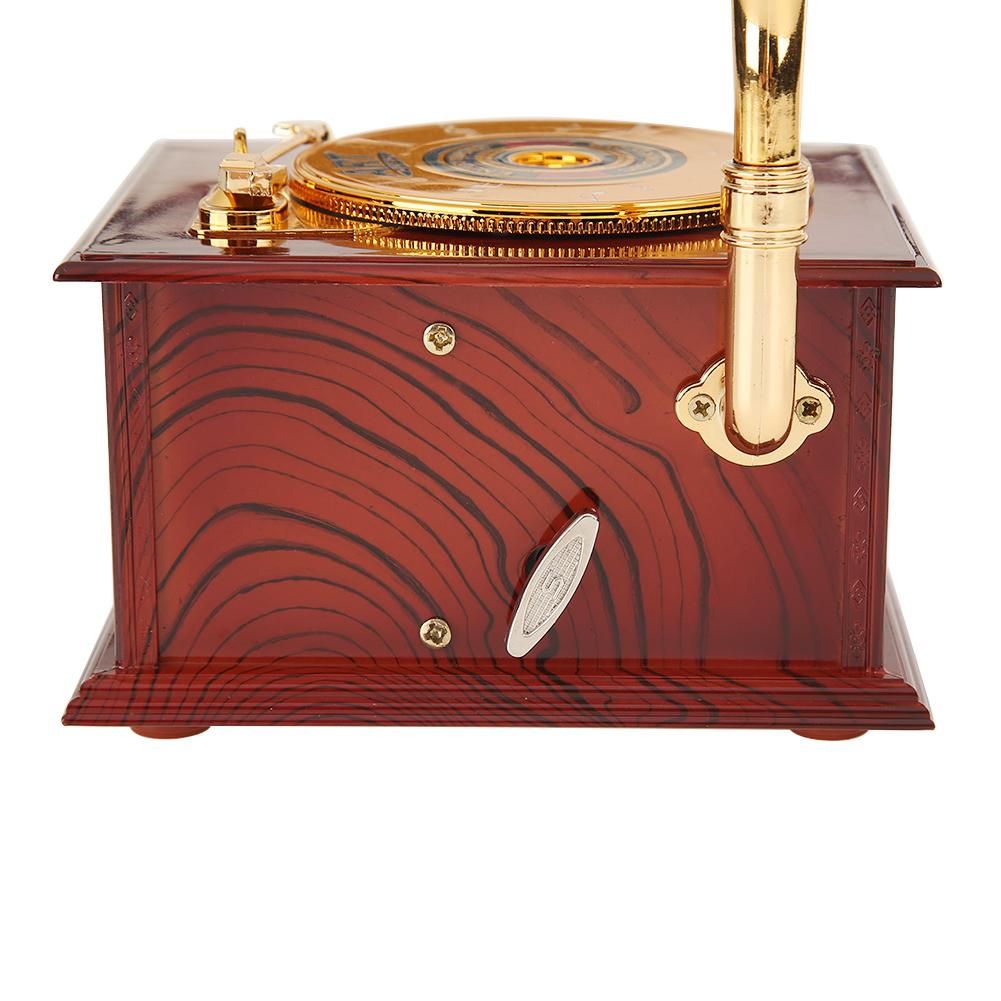 Antique Classical Retro Horn Gramophone Music Box Antique Classical Retro-Burgundy