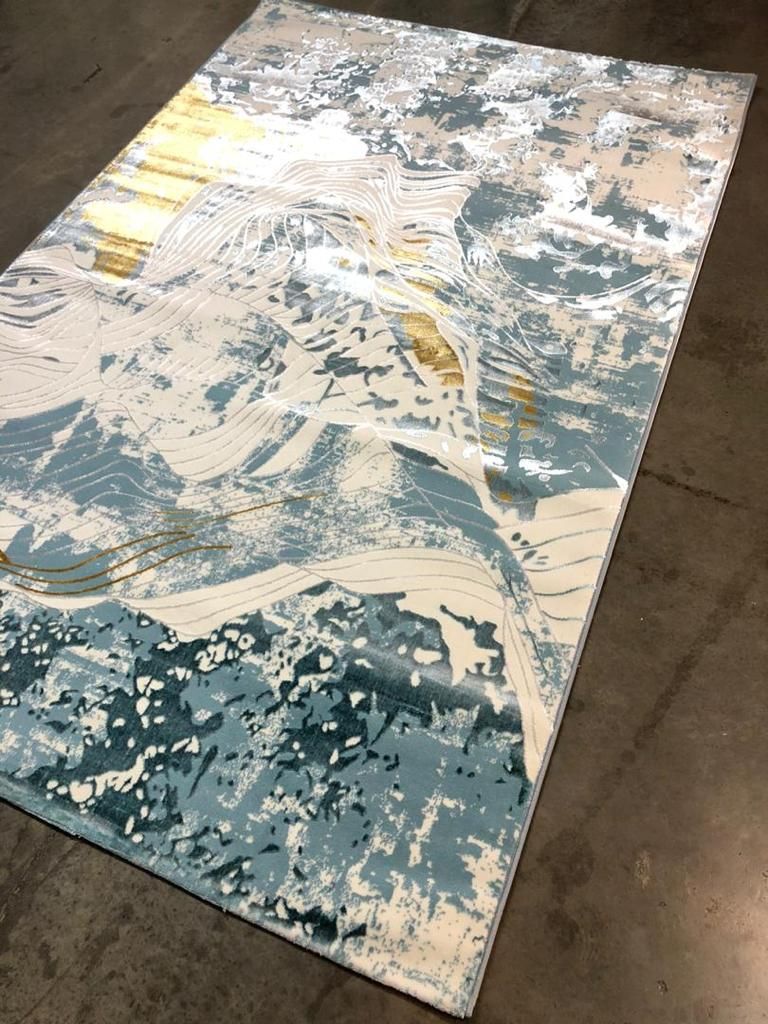 Modern Turkey Millat Centre Rug - Blue