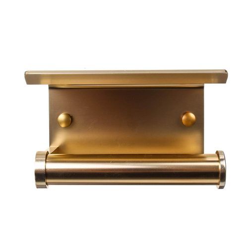 Toilet Paper Roll Holder Bathroom Tissue Wall Mounted Storage Hook Phone Holder Golden