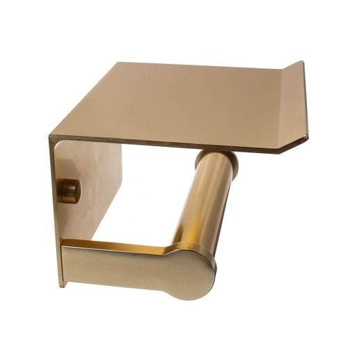 Toilet Paper Roll Holder Bathroom Tissue Wall Mounted Storage Hook Phone Holder Golden