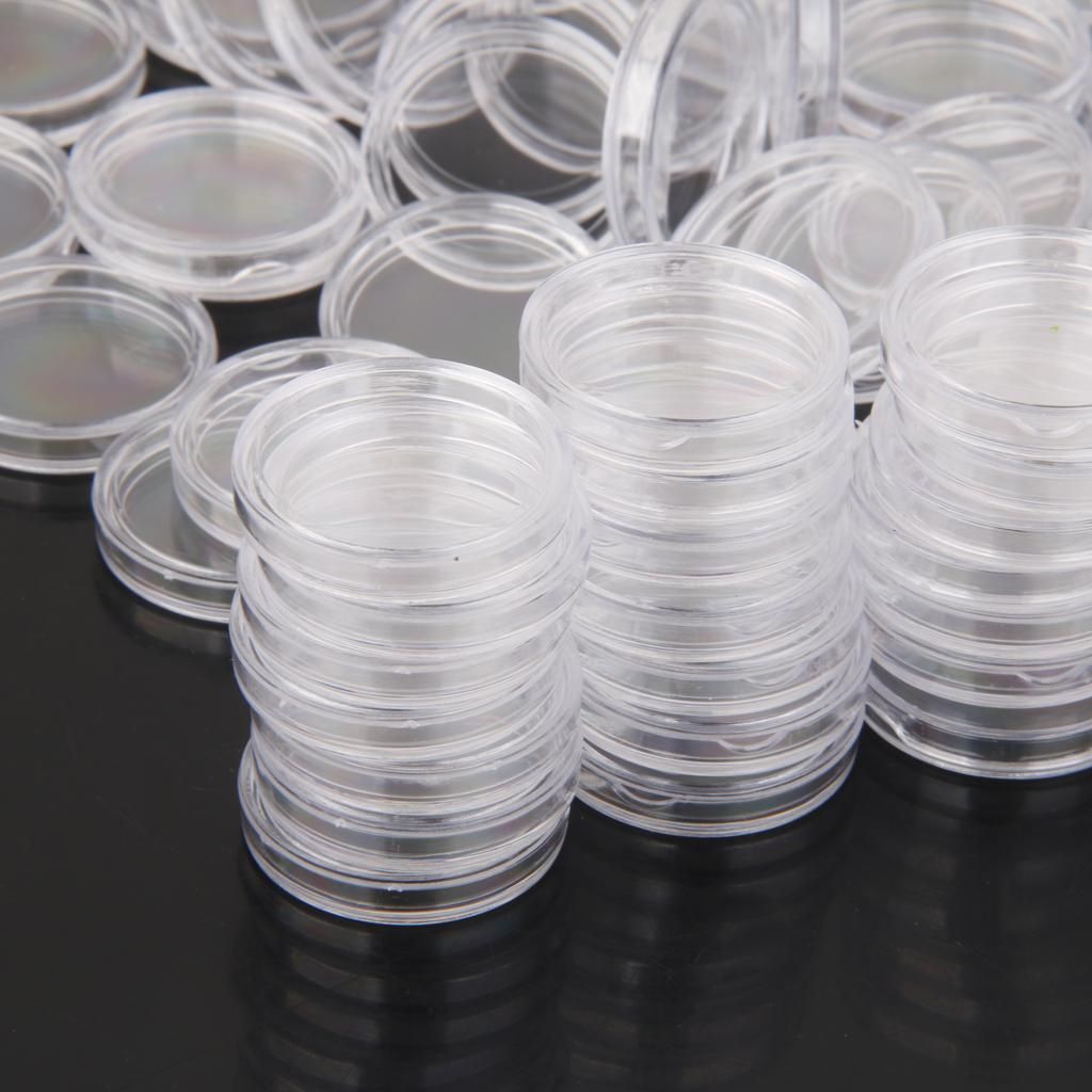 200/set Clear Coin  Protector Storage Boxes Organizer 19mm
