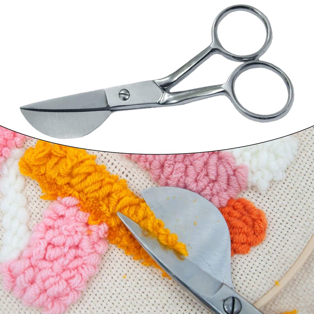 7" Duckbill Applique Scissors For Thread Tufted Carpet Fabric Silver