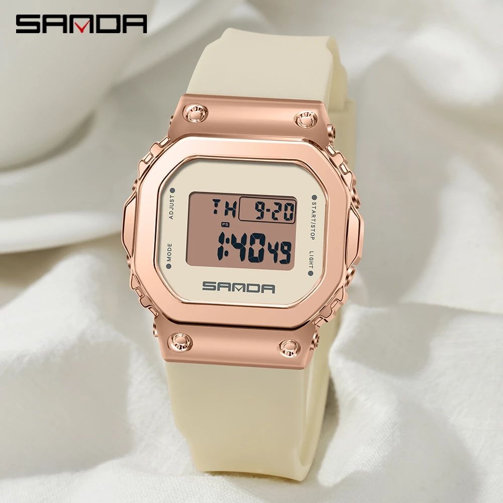 SANDA-Ladies Electronic Digital Watch Luxury LED Leisure