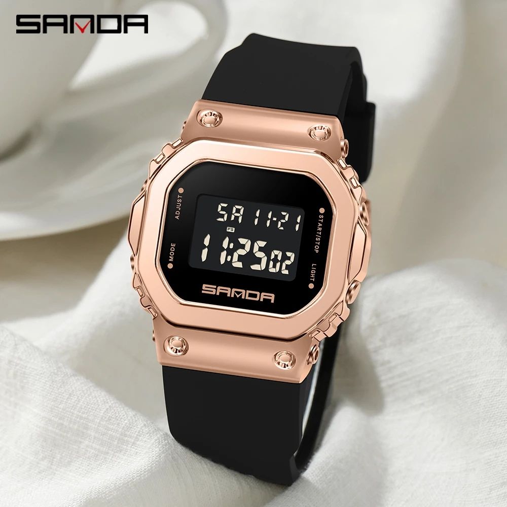 SANDA-Ladies Electronic Digital Watch Luxury LED Leisure