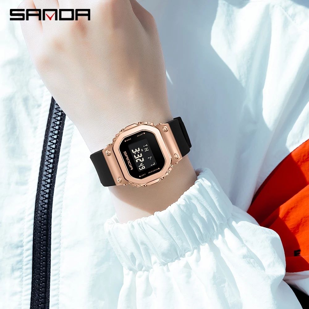 SANDA-Ladies Electronic Digital Watch Luxury LED Leisure
