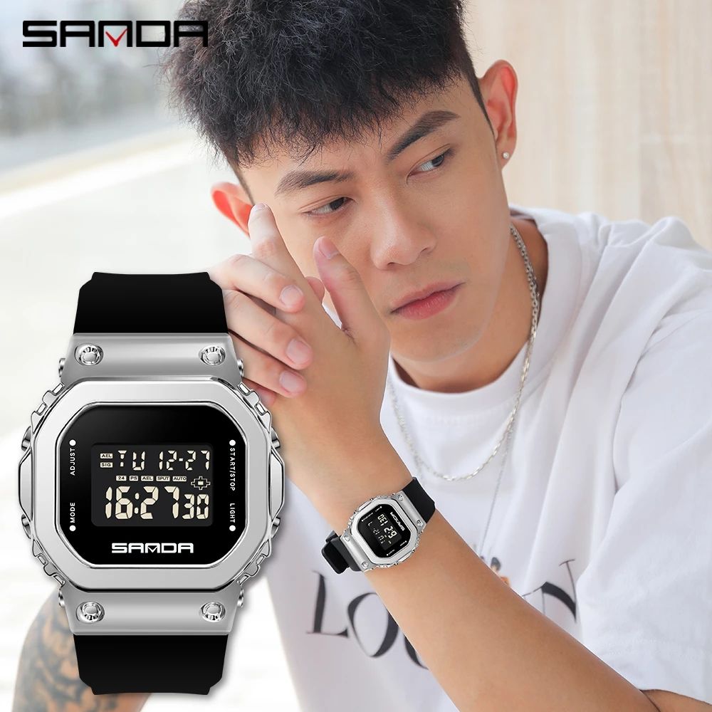 SANDA-Ladies Electronic Digital Watch Luxury LED Leisure