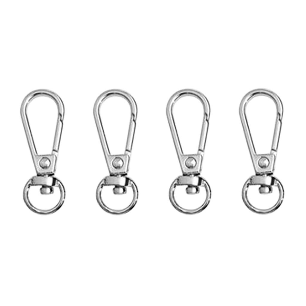 Set Of 4 Swivel Carabiners Bags Belts Lanyards Clips DIY Bag Silver