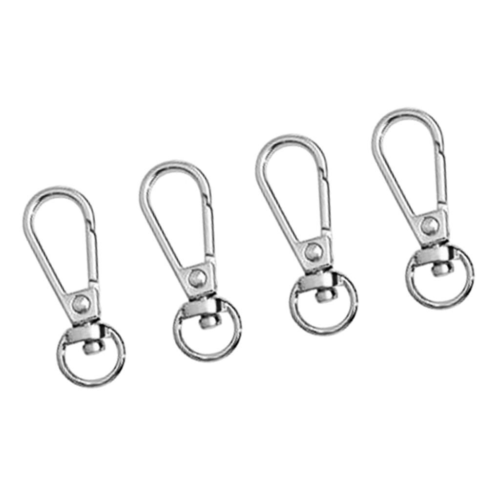 Set Of 4 Swivel Carabiners Bags Belts Lanyards Clips DIY Bag Silver