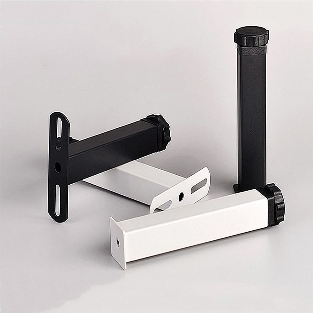 1pc Adjustable Furniture Frame Bracket Legs Square Tube Support Feet For Bed Slat Mattress Frame Fixed Support Leg-I 18CM Black