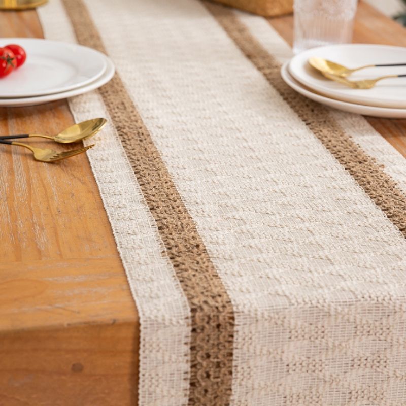 2 PCS Tassel Striped Rhombus Table Runner, Size: 30x275cm