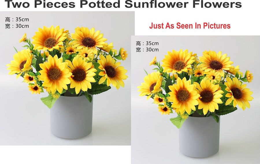 Artificial Potted Sunflower Flowers.AS SEEN (2 Pieces)