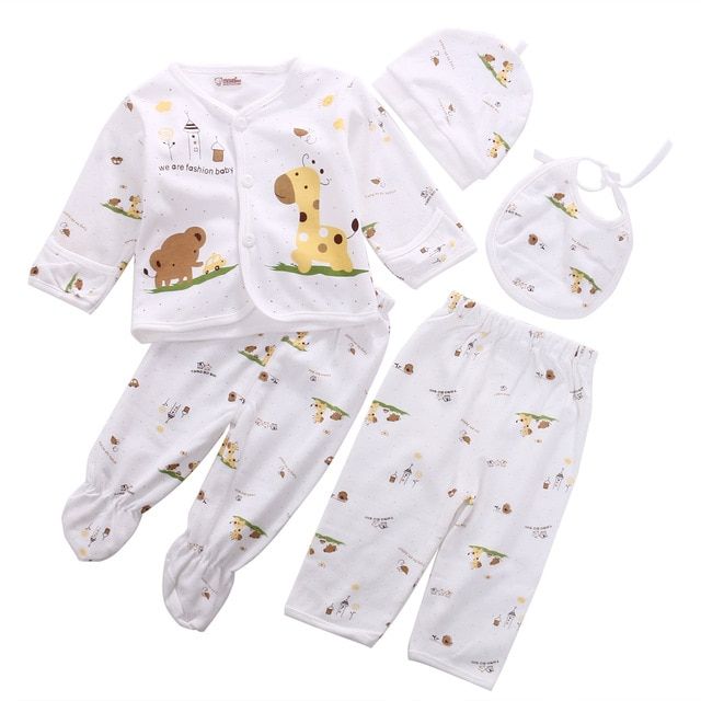 5 Pieces Pajamas Sleeper Set Newborn Infant Unisex