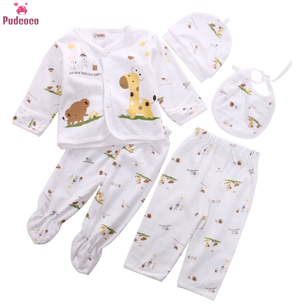 5 Pieces Pajamas Sleeper Set Newborn Infant Unisex