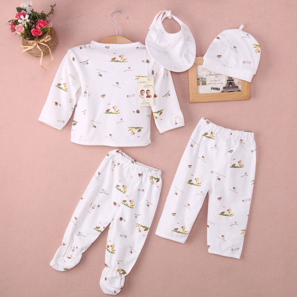 5 Pieces Pajamas Sleeper Set Newborn Infant Unisex