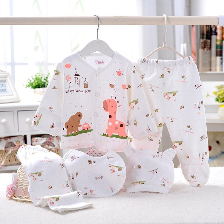 5 Pieces Pajamas Sleeper Set Newborn Infant Unisex