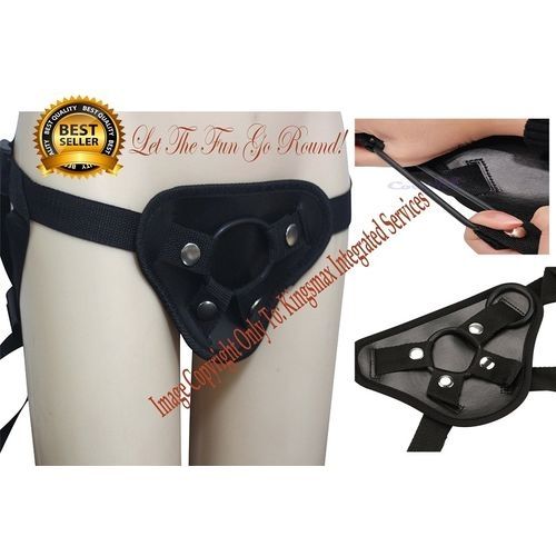 Premium Quality Leather Strap-on Harness Adjustable Universal Adult Sex Toy Suction Cup Dildo Compatible Pegging Harness.Black