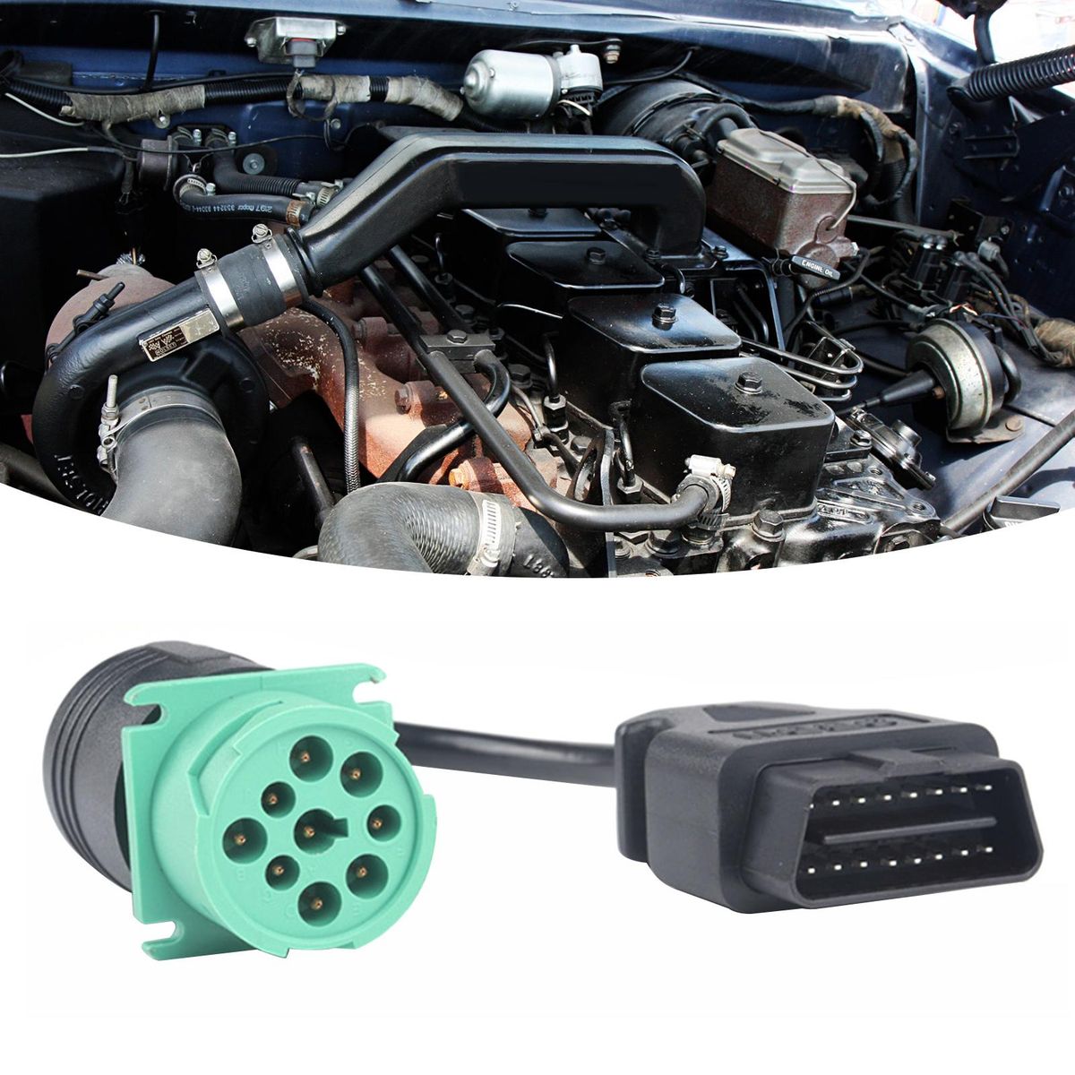 9 Pin to 16 Pin Truck Diagnostic Cable OBD2 Cable Diagnostic Scanner Adapter Cable