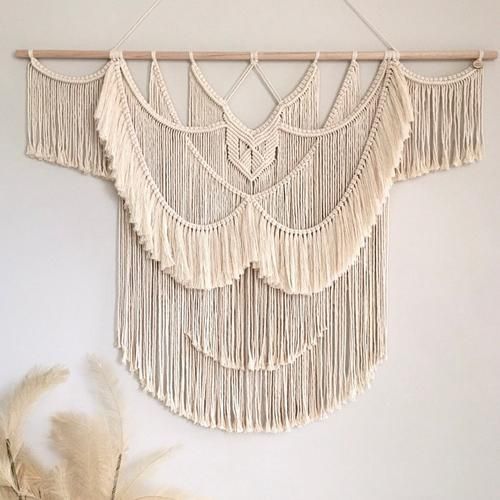 70*70CM Large Macrame Tapestry Wall Hanging Geometric Art Wall Decor Bohemian Home Bedroom Background Chic Handicrafts Woven Tapestry