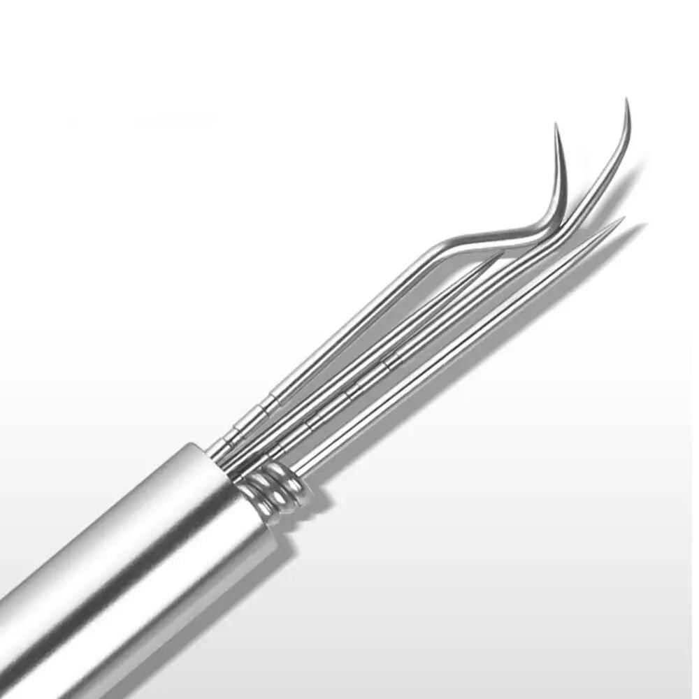 New Stainless Steel Toothpick Set With Portable Toothpick Holder Outdoor Household Travel Seal Storage Container Box Case
