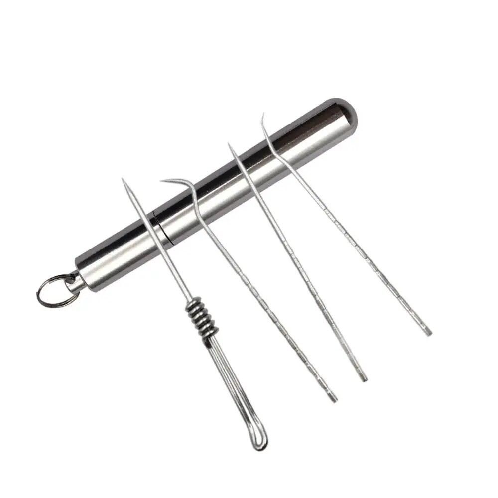 New Stainless Steel Toothpick Set With Portable Toothpick Holder Outdoor Household Travel Seal Storage Container Box Case