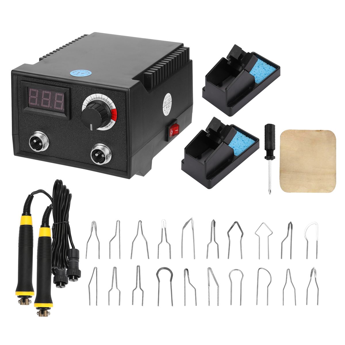 Wood Pyrography Machine Burning Pyrography 100W Adjustable Temperature Burner Wood Cautery Pyrography Pen Gourd Crafts Tool Set US Plug