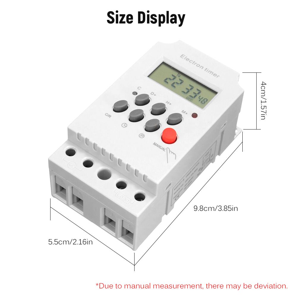 AC 220V 25A Digital Programmable Timer Din Rail Electronic