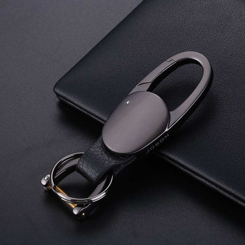 JOBON ZB-167A Horseshoe Car Keychain Men Metal Waist Hanging Keychain(Black)