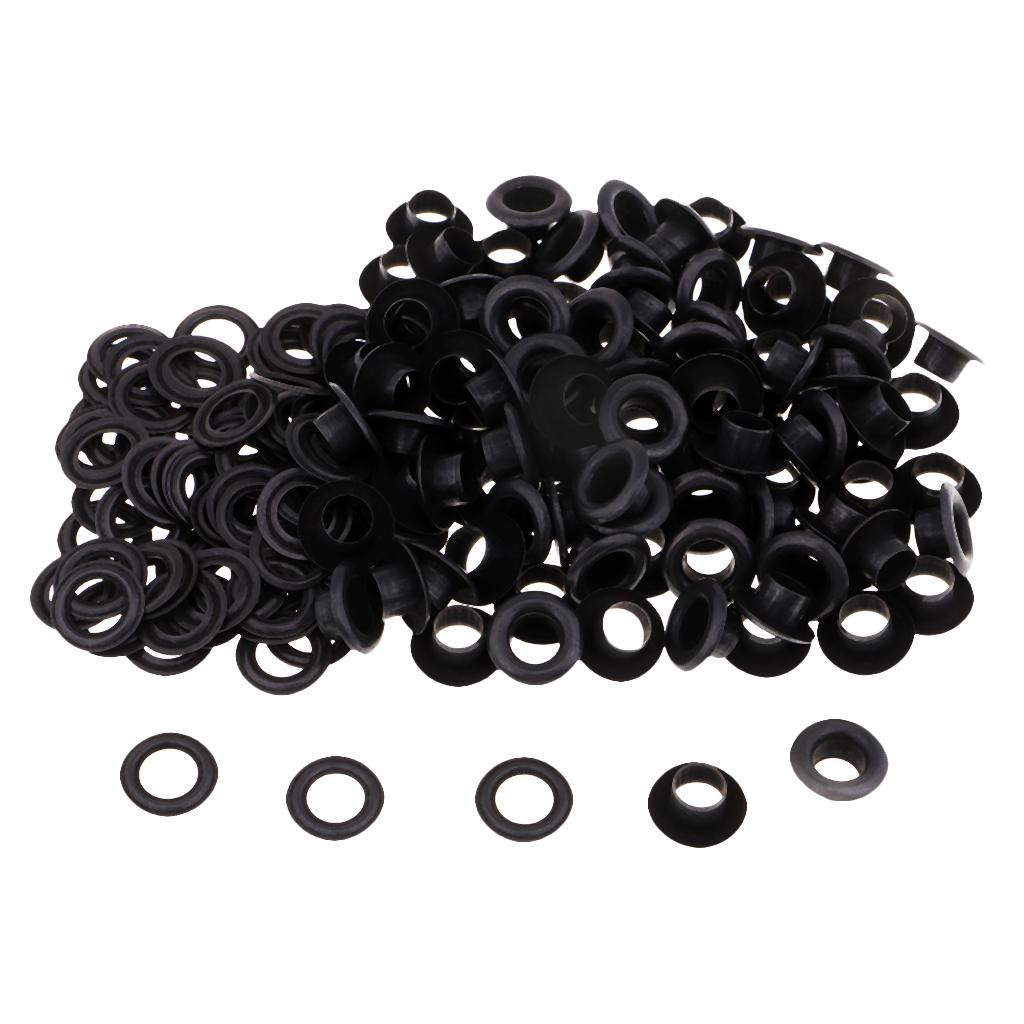 100 Sets Metal Eyelet With Washer For 12 X 5mm Black
